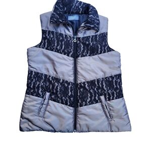 Casual Identity Sleeveless Lace Embellished Puffer‎ Coat Size S/M Unmarked